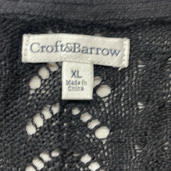 Croft and Barrow black knit pullover sweater, size X-Large - Picture 5 of 7